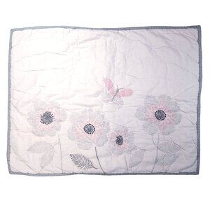 Pottery Barn Kids Adelaide Quilted Standard Sham Pink Butterflies Flowers